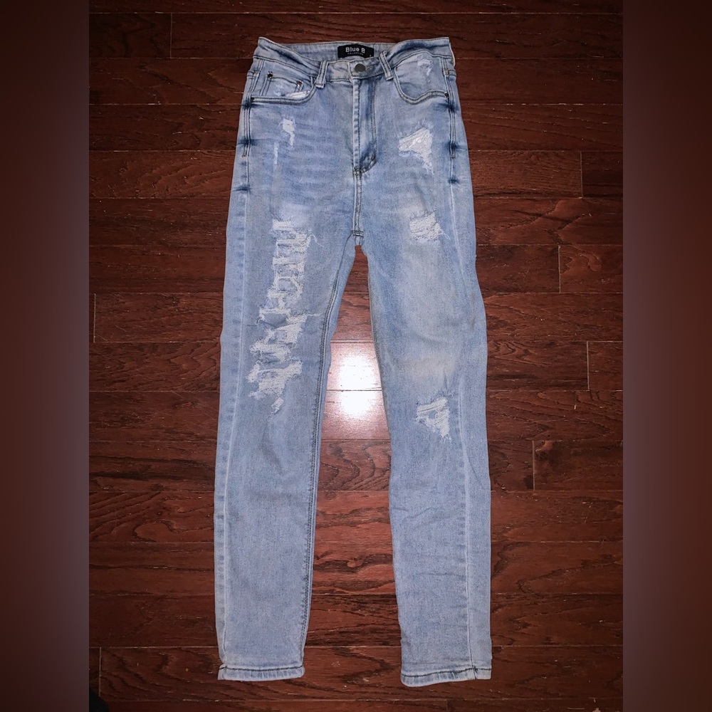 Women’s Blue B Collection Ripped Jeans - Picture 3 of 8